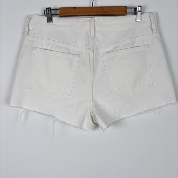 NWT‎ Madewell White Relaxed Denim Cut Off Shorts - Picture 3 of 5